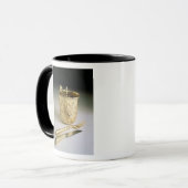 Reisendes Set eines Messers, der Gabel, des Tasse (Vorderseite Links)