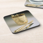 Reisendes Set eines Messers, der Gabel, des Untersetzer (Linke Seite)