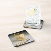 Reisendes Set eines Messers, der Gabel, des Untersetzer (Rechte Seite)