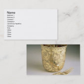 Reisendes Set eines Messers, der Gabel, des Visitenkarte (Vorne/Hinten)