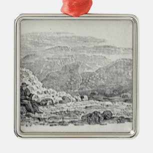 Reisendlesung unter einem Meilenstein Ornament Aus Metall