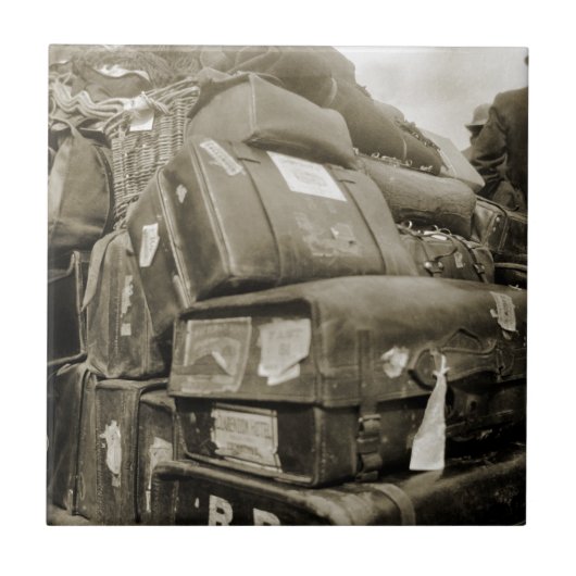 REISENSPIELTEAMSTER WAGON SUITCASE DER 1890er Jahr Fliese (Vorderseite)