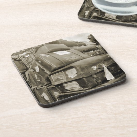 REISENSPIELTEAMSTER WAGON SUITCASE DER 1890er Jahr Getränkeuntersetzer (Linke Seite)