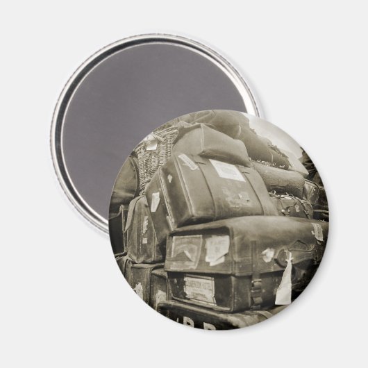 REISENSPIELTEAMSTER WAGON SUITCASE DER 1890er Jahr Magnet (Vorderseite/Rückseite)