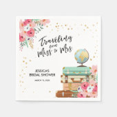 Reisepapier Napkin Brautparty Miss an Mrs. Serviette (Vorderseite)