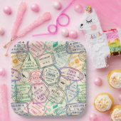 Reisepapierteller, Reisepass-Stempel-Party Pappteller (Party)