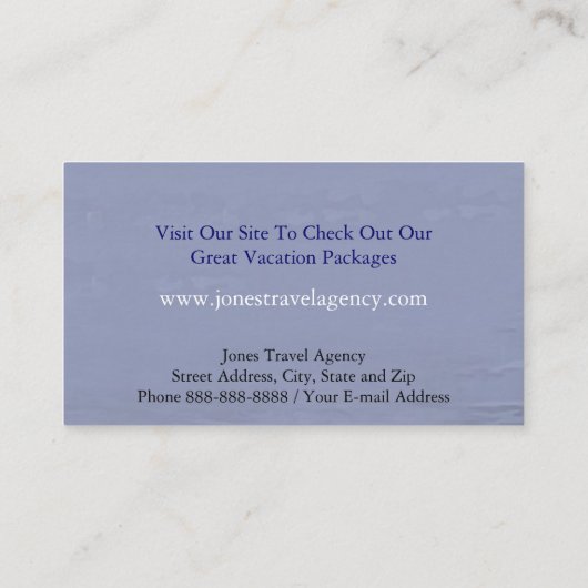 Reisepass-Agent Reiseagentur Business Card Visitenkarte (Rückseite)