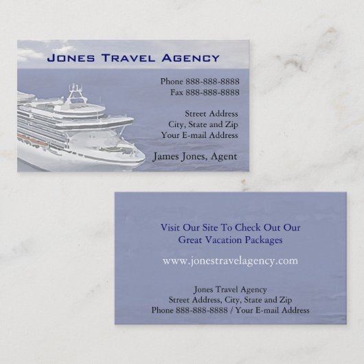 Reisepass-Agent Reiseagentur Business Card Visitenkarte (Vorne/Hinten)