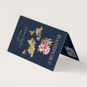 Reisepass Agent Weltkarte Foto einfügen Visitenkarten (Vorderseite)