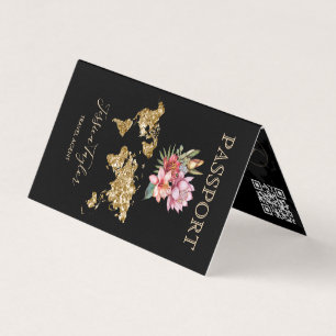 Reisepass Agent Weltkarte Foto einfügen Visitenkarten