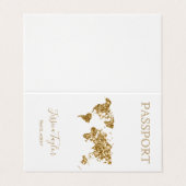 Reisepass Agent Weltkarte Foto einfügen Visitenkarten (Außenseite Aufgefaltet)