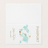 Reisepass Agent Weltkarte Foto einfügen Visitenkarten (Außenseite Aufgefaltet)