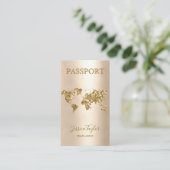 Reisepass Agent World Map Boarding Pass Visitenkarte (Stehend Vorderseite)