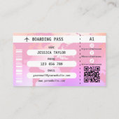 Reisepass Agent World Map Boarding Pass Visitenkarte (Rückseite)