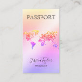 Reisepass Agent World Map Boarding Pass Visitenkarte (Vorderseite)