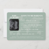 Reisepass bis Parenthood Reisethema Babydusche Einladung (Rückseite)