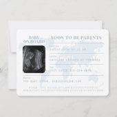 Reisepass bis Parenthood Reisethema Babydusche Einladung (Rückseite)