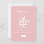 Reisepass bis Parenthood Reisethema Babydusche Einladung (Vorderseite)