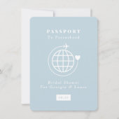 Reisepass bis Parenthood Reisethema Babydusche Einladung (Vorderseite)