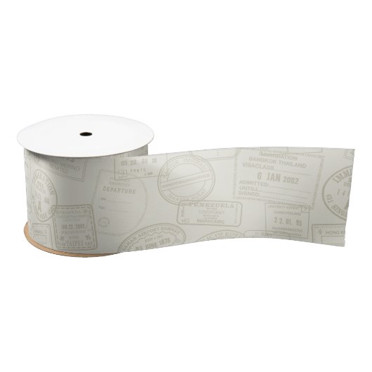 Reisepass Briefmarke Beige Muster Satinband (Spule)
