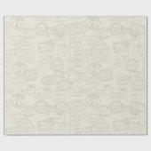Reisepass-Briefmarke Beige Musterverpackungspapier Geschenkpapier (Flach)