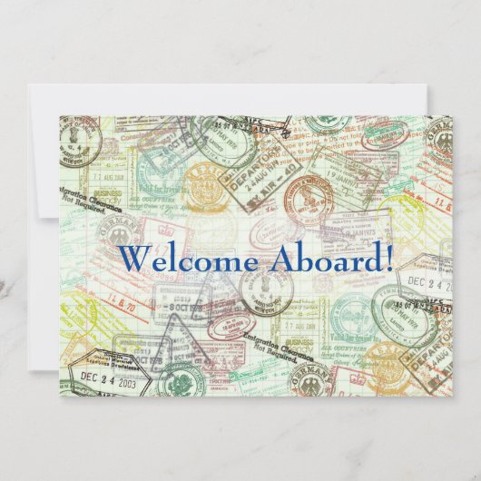 Reisepass Briefmarke Einladung Karte Vielen Dank (Vorderseite)
