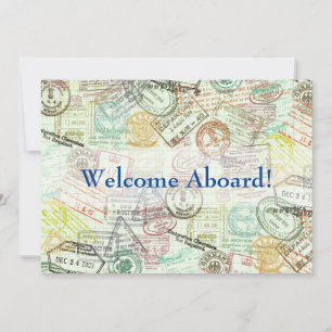 Reisepass Briefmarke Einladung Karte Vielen Dank