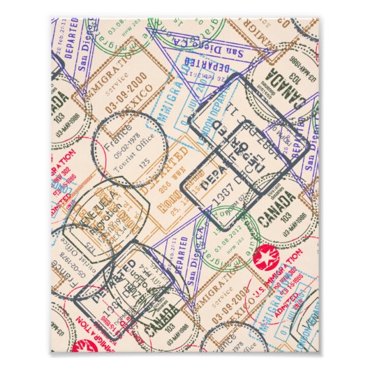 Reisepass-Briefmarke Fotodruck (Vorne)