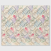 Reisepass-Briefmarke Geschenkpapier (Flach)