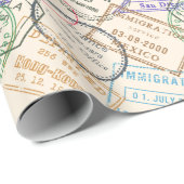 Reisepass-Briefmarke Geschenkpapier (Rolleneckpunkt)