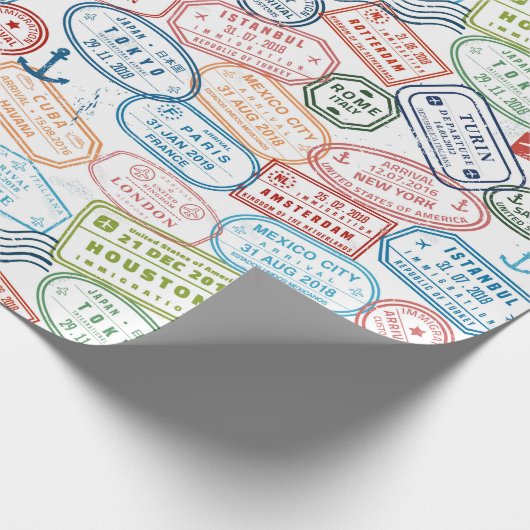 Reisepass Briefmarke Geschenkpapier (Ecke)