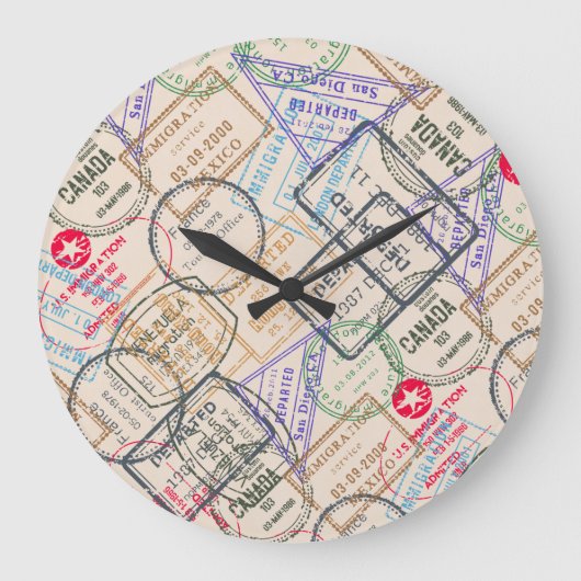 Reisepass-Briefmarke Große Wanduhr (Vorderseite)