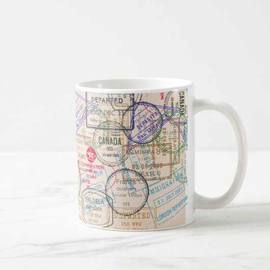 Reisepass-Briefmarke Kaffeetasse (Rechts)