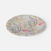 Reisepass-Briefmarke Pappteller (Schrägansicht)