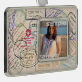 Reisepass-Briefmarke Rahmen-Ornament Silber (Rechts)