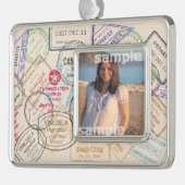 Reisepass-Briefmarke Rahmen-Ornament Silber (Links)