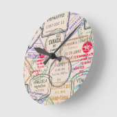 Reisepass-Briefmarke Runde Wanduhr (Winkel)
