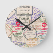 Reisepass-Briefmarke Runde Wanduhr (Vorderseite)