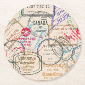 Reisepass-Briefmarke Runder Pappuntersetzer (Vorderseite)