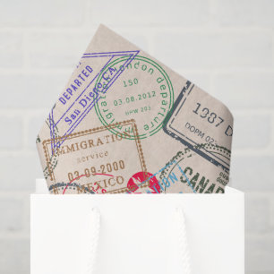 Reisepass-Briefmarke Seidenpapier