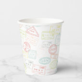 Reisepass Briefmarke Up & Away Muster Papier Cup Pappbecher (Vorderseite)