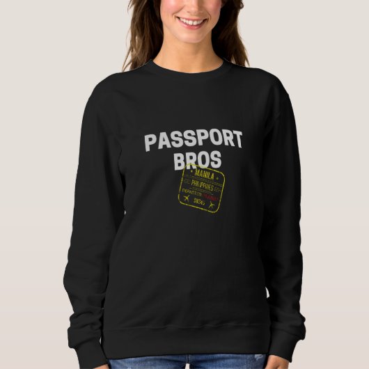 Reisepass-Brüder Philippinen Stempel Sweatshirt (Vorderseite)