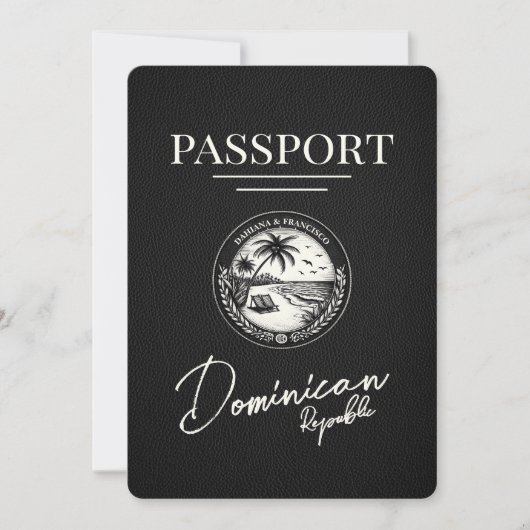 Reisepass für die schwarze Dominikanische Republik Save The Date (Vorderseite)