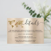 Reisepass für Hochzeiten - Angaben Weltkarte RSVP Karte (Stehend Vorderseite)