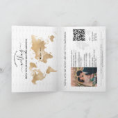 Reisepass für Hochzeiten - Weltkarte - QR-Code Einladung (Innenseite)