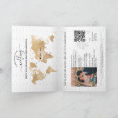 Reisepass für Hochzeiten - Weltkarte - QR-Code Einladung (Innenseite)