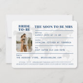 Reisepass für Lieben Thema Brautparty Einladung (Rückseite)