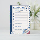Reisepass Hochzeit Beilage Karte (Stehend Vorderseite)