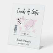 Reisepass Hochzeitkarten & Geschenke für Boarding Sockelschild (Vorderseite)