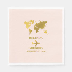 Reisepass Hochzeitswelt Blush Pink Gold Serviette